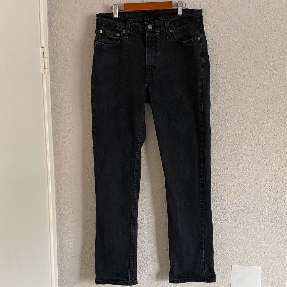 Levi's Men's Dark Black Straight Jeans